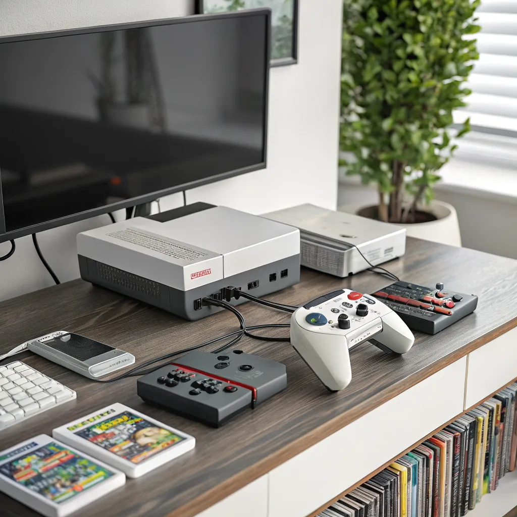 Retro gaming console desk